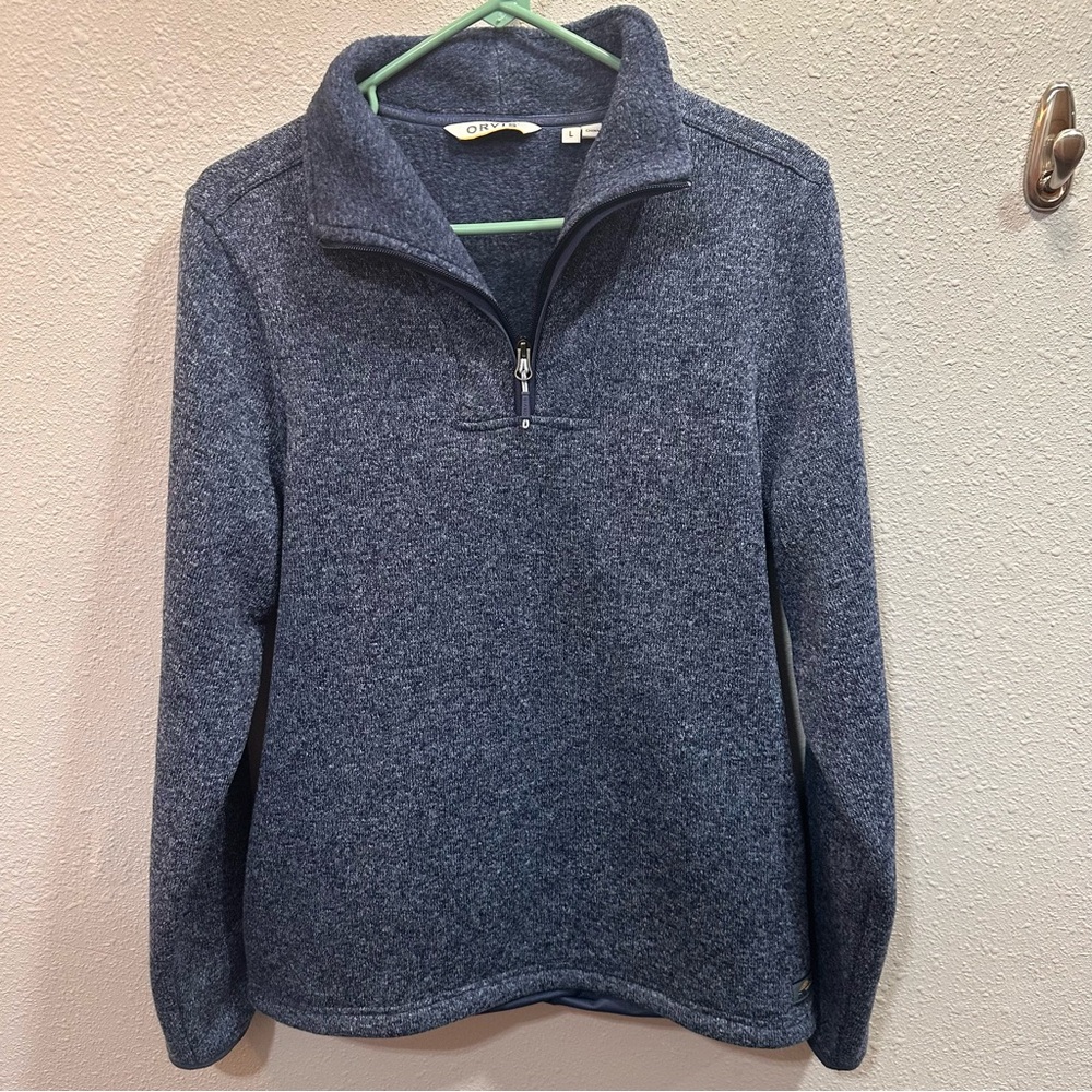 ORVIS R65 SWEATER FLEECE QUARTER-ZIP LARGE BLUE
